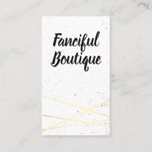 Cartão De Visita Brilho branco geométrico Dourado