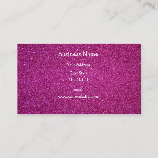 Cartão De Visita Brilho cor-de-rosa (Frente)