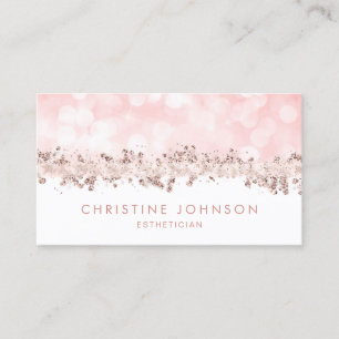 Cartão De Visita brilho, cor-de-rosa-falso e banda de folha fina