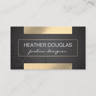 Cartão De Visita Brilho de folha de ouro  Padrão de triângulo met