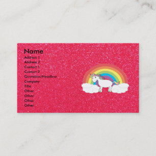 Cartão De Visita Brilho do rosa do unicórnio do arco-íris