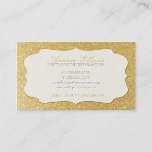 Cartão De Visita Brilho Dourado à moda (Frente)