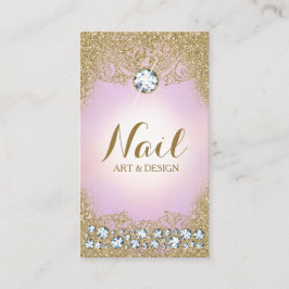 Cartão De Visita Brilho Dourado Glam do vintage do diamante de 311