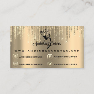 Cartão De Visita Brilho Dourado WWW2 das cordas do Sepia das curvas