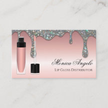 Brilho Labial com Gotejamento de Glitter Rosa Eleg