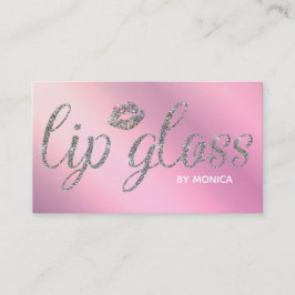 Cartão De Visita Brilho Labial Lilás Glitter da Moda