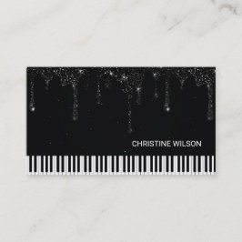 Cartão De Visita brilho pianista preto