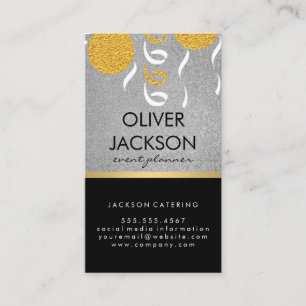 Cartão De Visita brilho  Planejador de Eventos de Balões de Confet