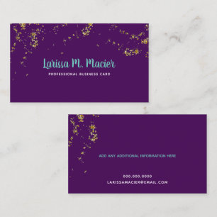 Cartão De Visita brilho. pontos de ouro falsos + nome escrito à mão