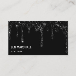 Cartão De Visita brilho preto pinga design