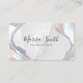 Cartão De Visita Brilho Rosa com fundo colorido cor Pérola