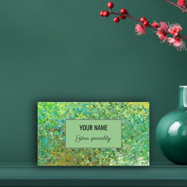 Cartão De Visita Brilho verde elegante (Elegant green glitter business card)