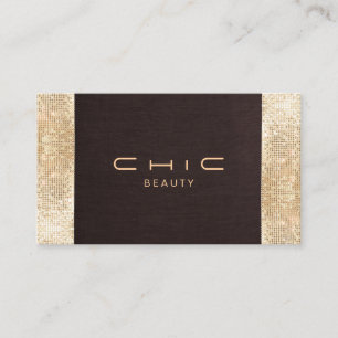 Cartão De Visita Brincadeira Festiva Linen FAUX Dourada Sequin Beau