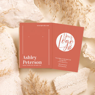 Cartão De Visita Brinco de fonte de terracotta minimalista moderno