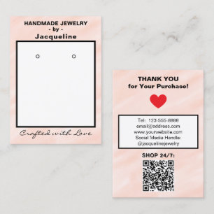 Cartão De Visita Brincos de água-forte Blush Código QR