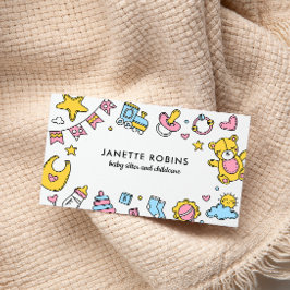 Cartão De Visita Brinquedos Bebês bonitos e adoráveis, babá.