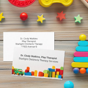 Cartão De Visita Brinquedos de Terapeuta de Jogo Infantil Psicólogo