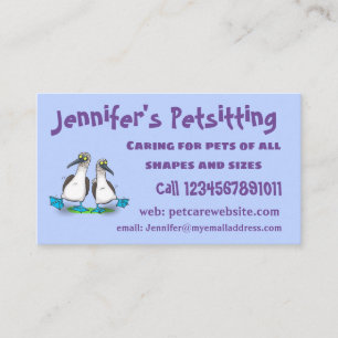 Cartão De Visita Brinquedos engraçados e felizes de pés azuis dança