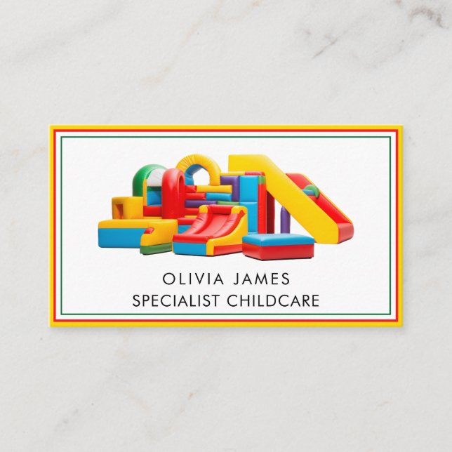 Cartão De Visita Brinquedos moles Babá Babá de Cuidados de Criança (Frente)