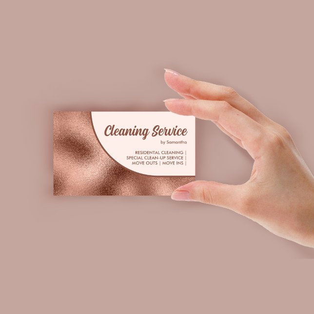 Cartão De Visita Bronze - bege - Simples (Bronze Beige Bold Simple Business Card)