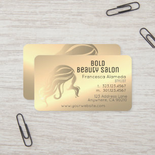 Cartão De Visita Bronze Dourado Beleza Salon Stylist