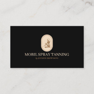 Cartão De Visita Bronzeamento em Spray Bege Preto Beleza Cuidados C