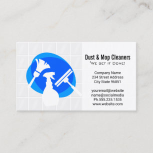 Cartão De Visita Broom Spray Squeegee Logotipo de Limpeza