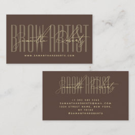 Cartão De Visita Brow artist modern typography script brown
