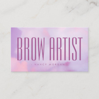 Cartão De Visita Brow Artist Purple Pastel Holographic 