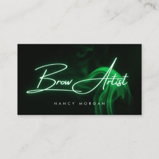 Cartão De Visita Brow Artist Typography Green Neon Business Card