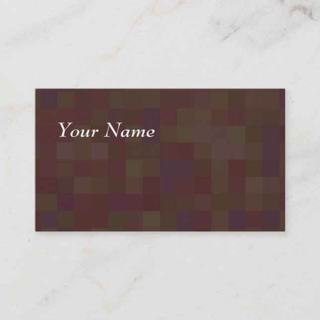 Cartão De Visita Brown e teste padrão abstrato do verde (Frente)