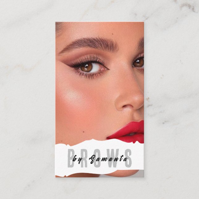 Cartão De Visita Brows Aftercare PMU Microblading Henna Salon Busin (Frente)