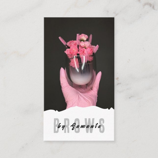 Cartão De Visita Brows Aftercare PMU Microblading Henna Salon Busin (Frente)