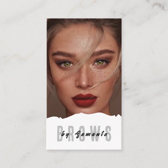 Cartão De Visita Brows Aftercare PMU Microblading Henna Salon Busin (Frente)