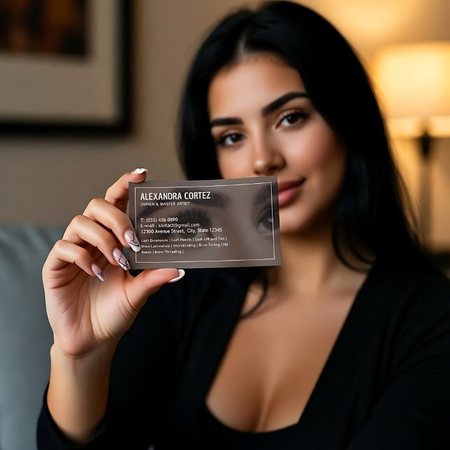 Cartão De Visita Brows & Lashes Bilíngue Espanhol (Brows & Lashes Bilingual Spanish Business Cards)