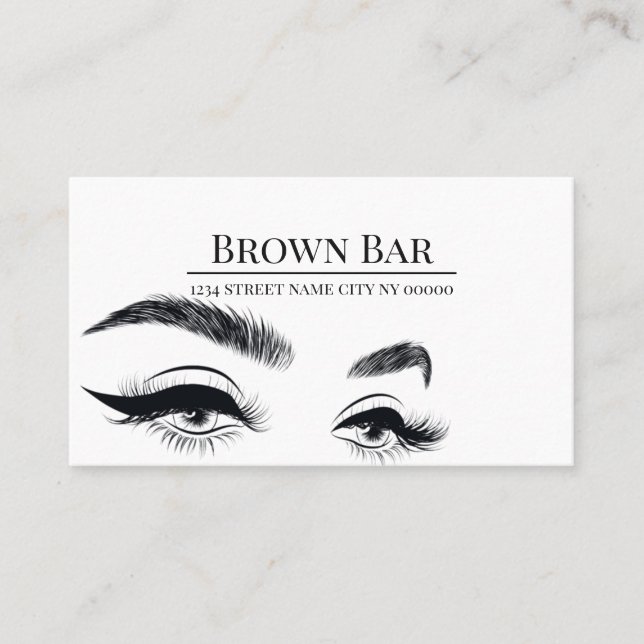 Cartão De Visita Brows & Lashes Microblading, Extensões Eyelash (Frente)