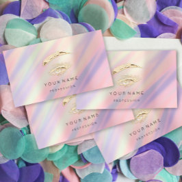 Cartão De Visita Brows Makeup QR LOGO Ouro Eyelashes Ombro