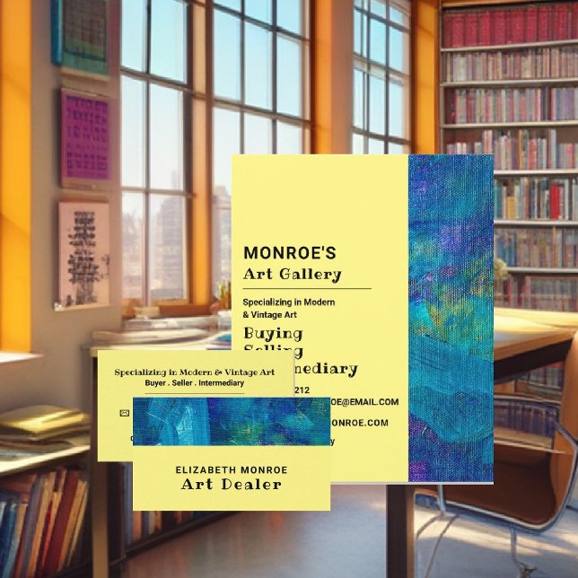 Cartão De Visita Brushstrokes Azuis, Art Dealer (Criador carregado)