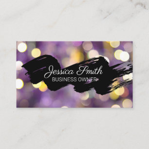 Cartão De Visita Bruto Preto   Bokeh