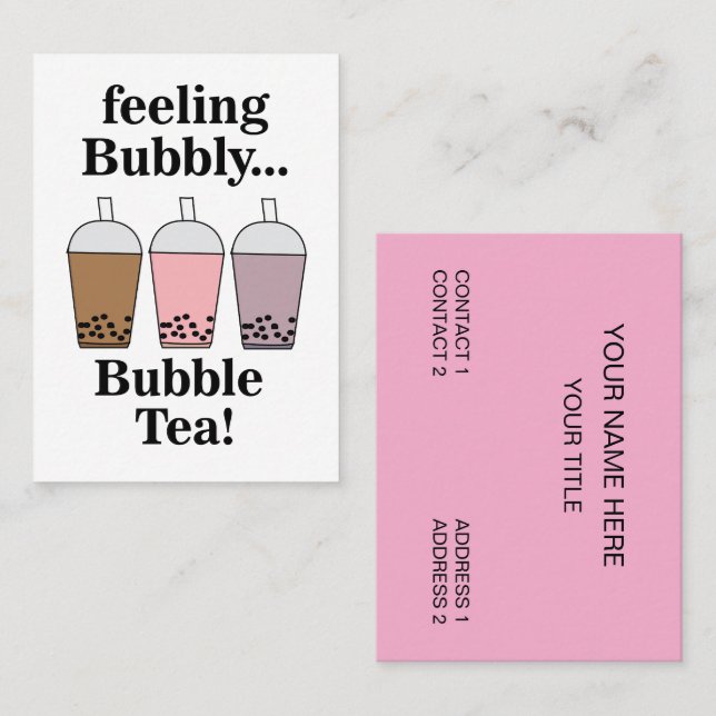 Cartão De Visita Bubble Tea Drink Cafe (Frente/Verso)