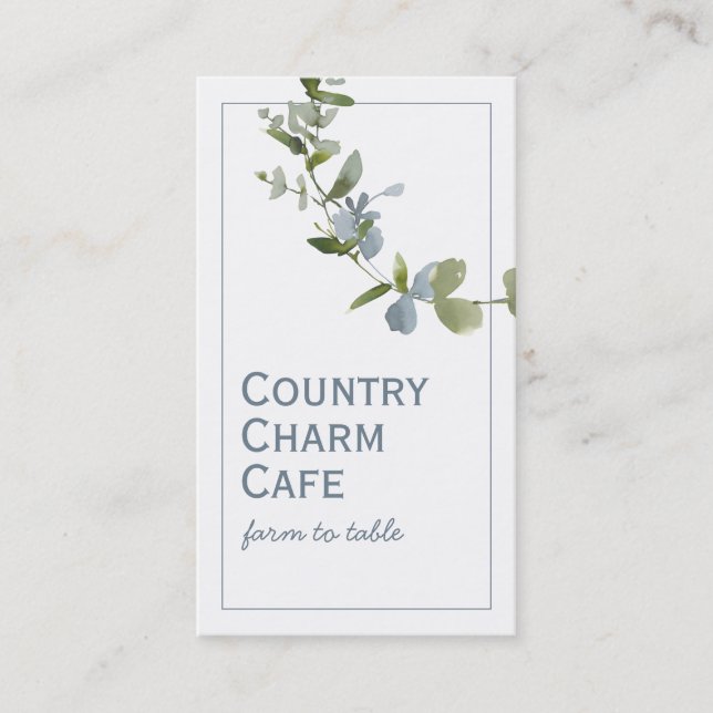 Cartão De Visita Bud Flor Azul De Cor Única (Frente)