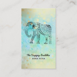 Cartão De Visita *~* Buda Glitter Dourada de Elefante Desenhado Mão