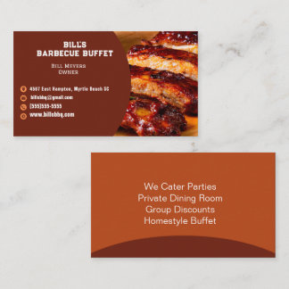 Cartão De Visita Buffet de Barbecue, Restaurante Moderno