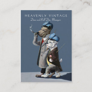 Cartão De Visita Buldogue e great dane - vintage engraçado