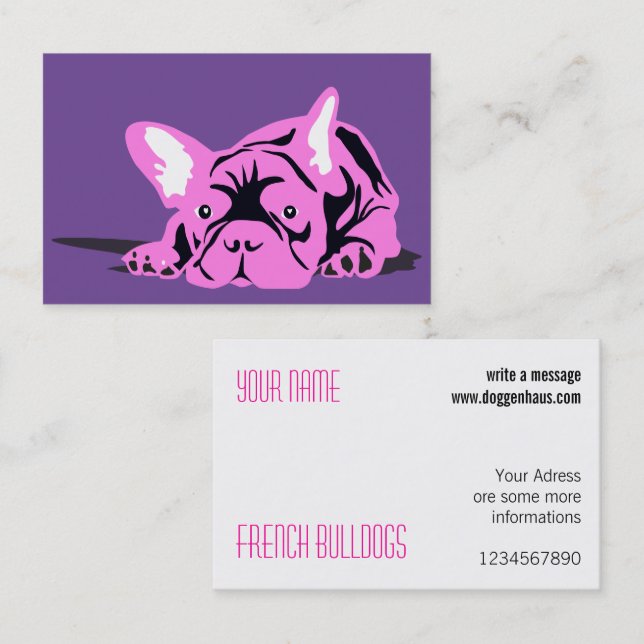 Cartão de Visita Bulldog Francês (Frente/Verso)
