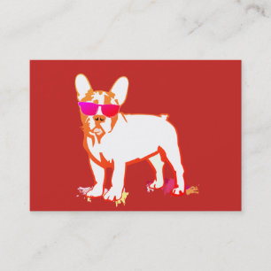 Cartão De Visita Bulldog Francês Super vermelho