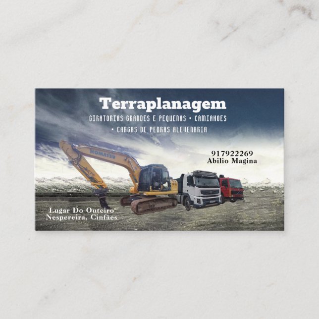 Cartão de visita Bulldozer (Frente)