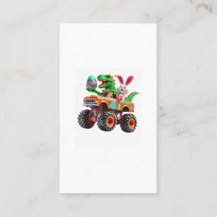 Cartão De Visita Bunny T-rex Páscoa Caminhão Monstro Dino Engraçado