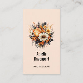 Cartão De Visita Buquê da Cinza amarela laranja
