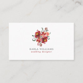 Cartão De Visita Buquê das Flores do Jardim Vermelho Profundo